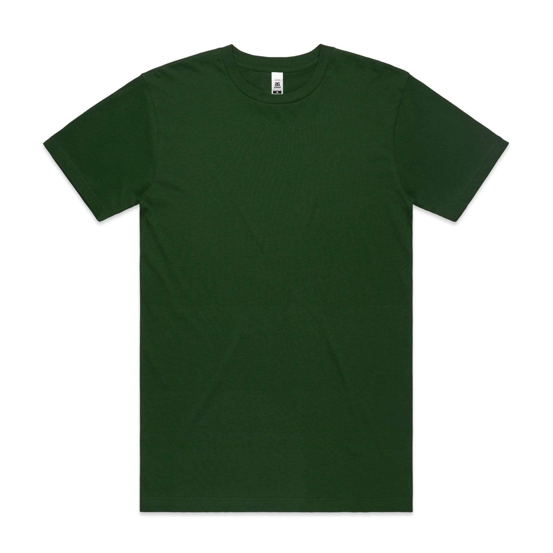 As Colour Men's block T shirt 5050 (No print no sale) Casual Wear As Colour FOREST GREEN SML 